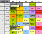 Sample of Library Schedule Tab worksheet