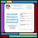 NoSweat Research Notetaking Worksheet available on my TeachersPayTeachers Store