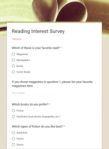 Ridgeway HS Library Reading Interest Survey
