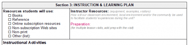 Image of NoSweat Library Lesson Planner - Section 3a (Student resources, Instructor resources)