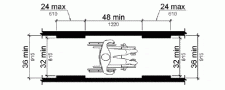 403.5.1 Clear Width. Except as provided in 403.5.2 and 403.5.3, the clear width of walking surfaces shall be 36 inches minimum.