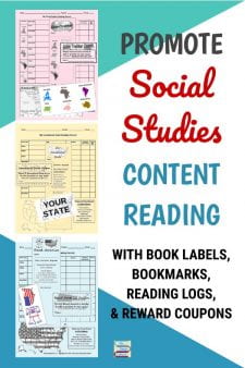 Entice students to read Social Studies Fiction and Nonfiction books and get better grades in their classes. Customized reading promotion for 3 common Middle School courses: World Cultures/Geography, State History, and U.S. History. | No Sweat Library