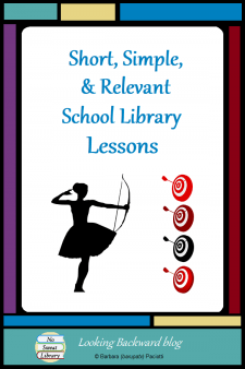 Short, Simple, and Relevant School Library Lessons - Students need and deserve short, simple School Library Lessons that support classroom learning. School Librarians need to focus on a single objective and offer a meaningful activity so students can practice what they learn. Here are some tips on how to create a good Library Lesson. #NoSweatLibrary