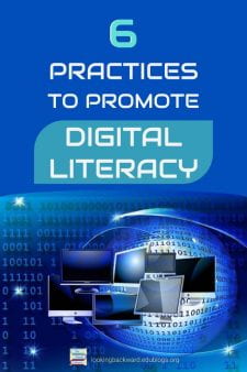 6 Ways to Integrate Digital Literacy in Library Lessons - NoSweat Library ideas for School Librarians to introduce a variety of media & technology tools so students can express themselves and add creativity & value to their products. #NoSweatLibrary