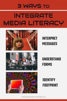 Media Literacy Is More Than Fake News! - School Librarians can integrate the 3 aspects of media literacy--media messages, media forms, and media footprint--into any library visit during a few minutes or with a whole unit. Here are some ideas... #NoSweatLibrary