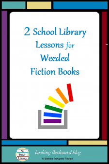 2 School Library Lessons for Weeded Fiction Books - Every year School Librarians weed hundreds of fiction books, but we're never sure they should be discarded. They just scream "Save me!" Here are 2 Library Lessons that give new life to those "trash" books while giving students an authentic literary activity. #NoSweatLibrary