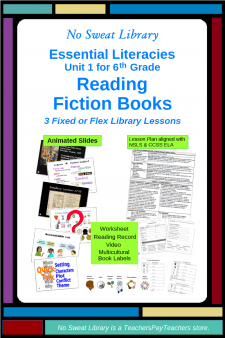 School Librarians can use these standards-aligned lessons to ignite student independent reading and increase reading achievement. Use with library classes or as collaborative unit supporting ELA narrative literary text. | No Sweat Library