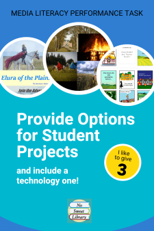 Students engage and achieve more when School Librarians give them choices for a project performance task, especially if we include an assessment option using technology. Learn more about 3 different forms of booktalks I offer for a media literacy unit... | No Sweat Library