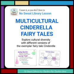 Students know the Cinderella story, but examining its story elements through an interspersed read-aloud gives it new meaning. Students then read other cultural renditions of the story, and make comparisons to identify the diversity of cultural elements. | No Sweat Library